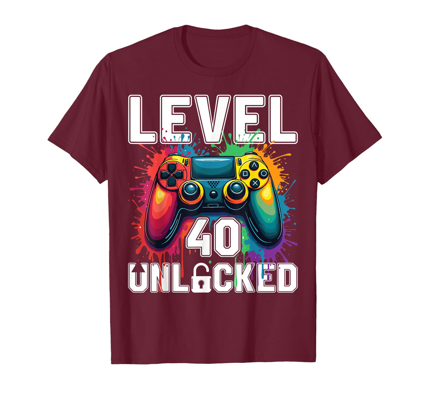 Level 40 Unlocked Funny Video Game Theme 40th Birthday T-Shirt