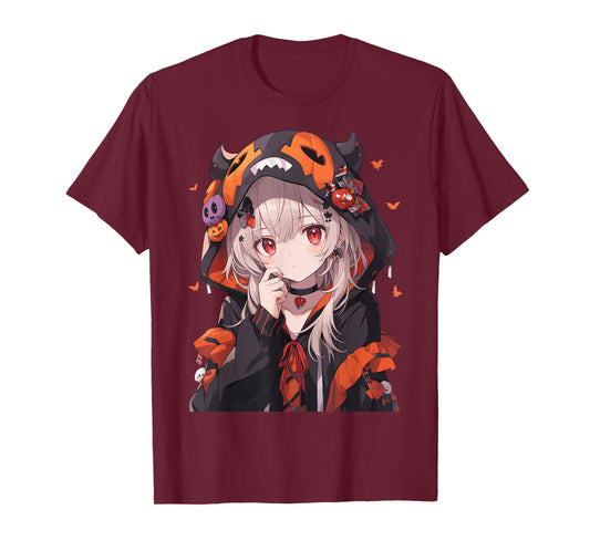 Halloween Anime Girl Pumpkin Demon Costume Japanese Otaku T-Shirt