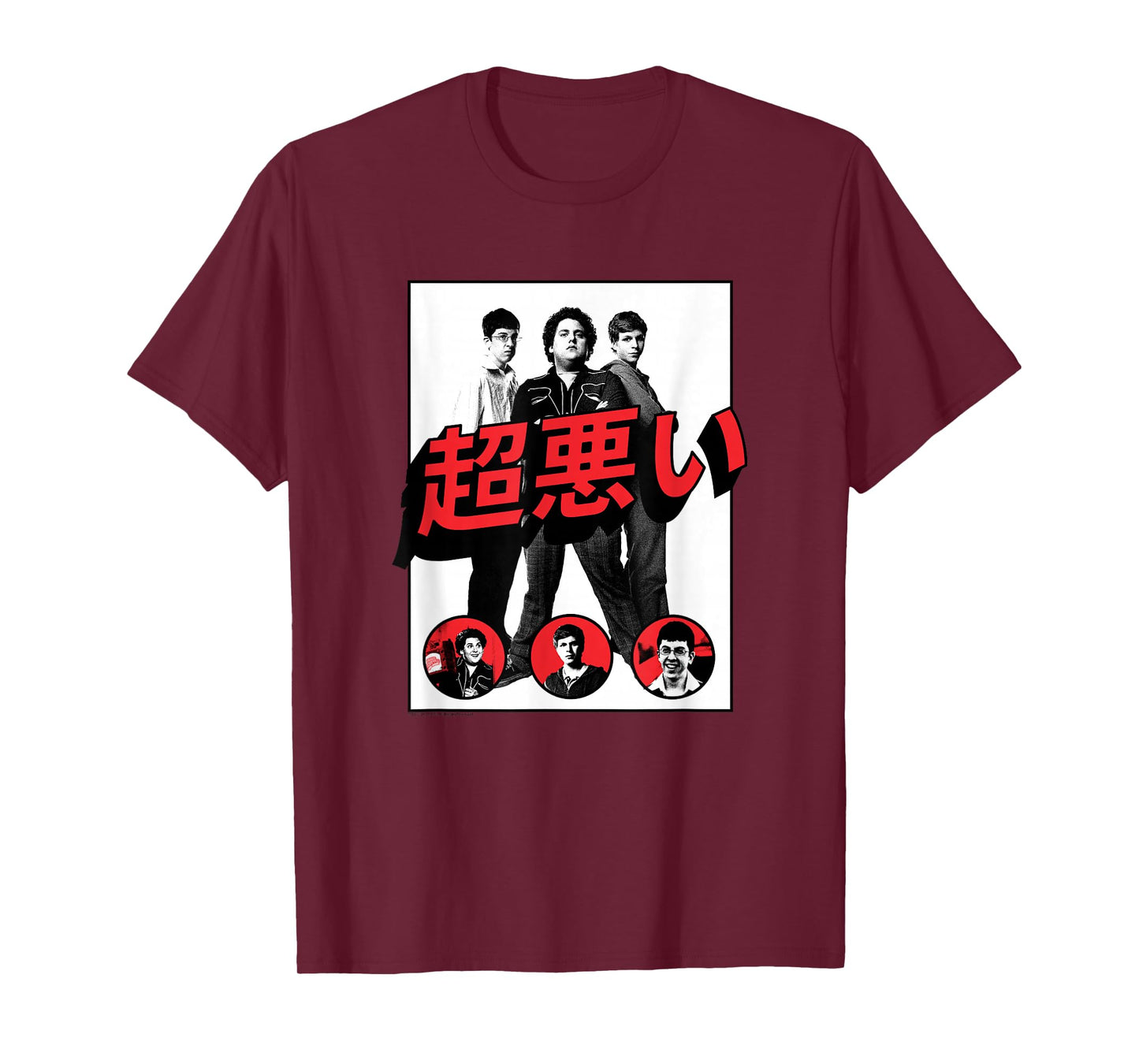 Superbad Women's Black Japanese Cartoon T-Shirt, Small, Short Sleeve, Crew Neck, Classic Fit, Officially Licensed