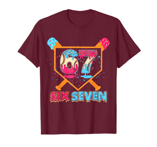 Baseball Drip Number 67 Player Or 67th Birthday T-Shirt