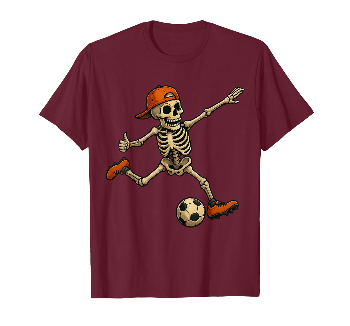Skeleton Soccer Halloween Costume for Men Boys Kids T-Shirt