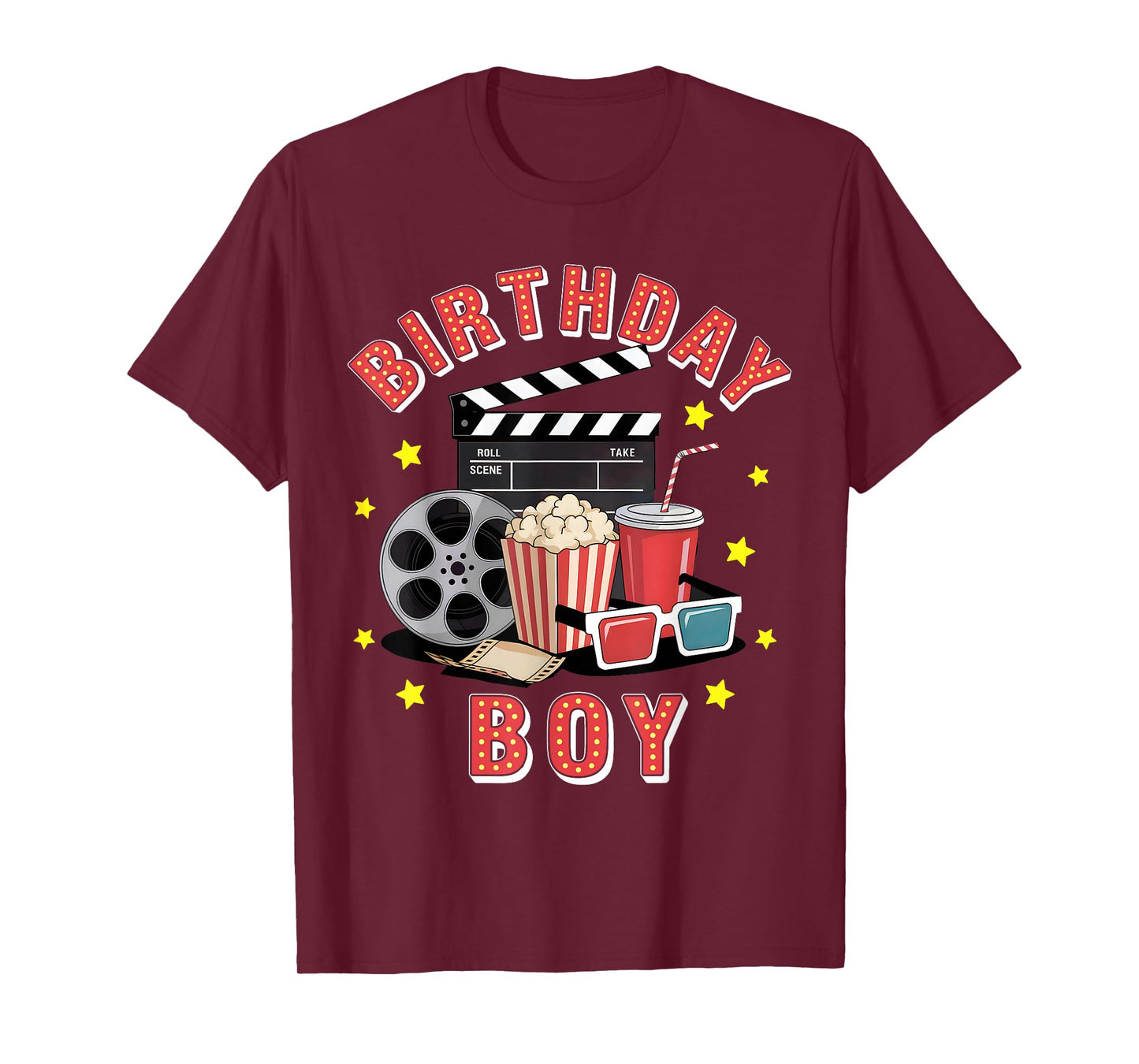 Birthday Boy Movie Night Theme Matching Party T-Shirt