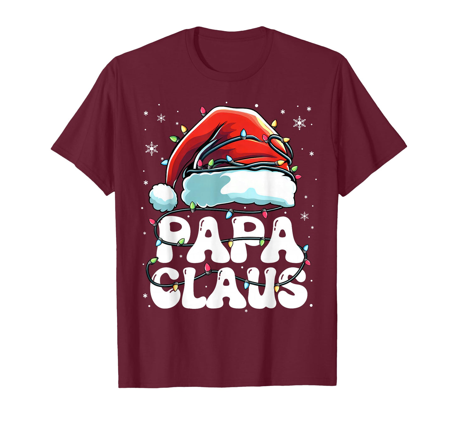 Groovy Papa Claus Christmas Lights Family Xmas Pajama T-Shirt