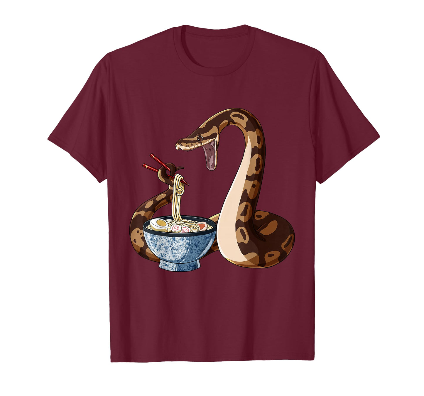 Funny Japanese Anime Snake Eats Ramen King Python T-Shirt