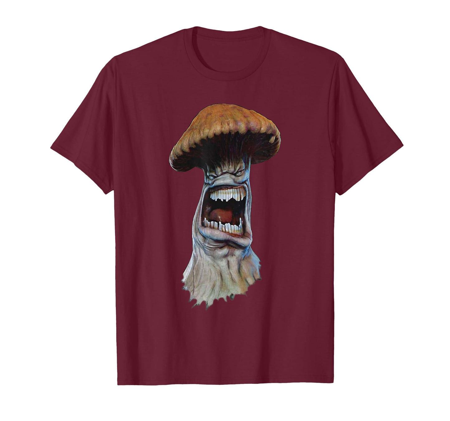 Peach-Bruh Scary Mushroom Head Art Monster Grumpy Angry T-Shirt