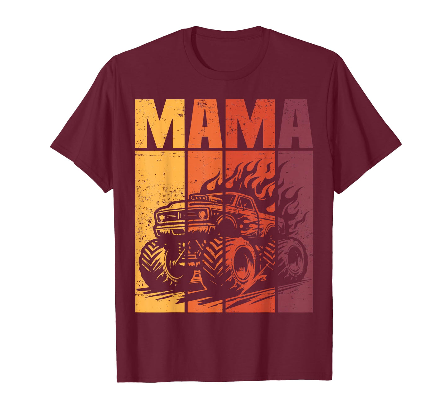 Retro Monster Truck Mama Matching Family Birthday Party T-Shirt