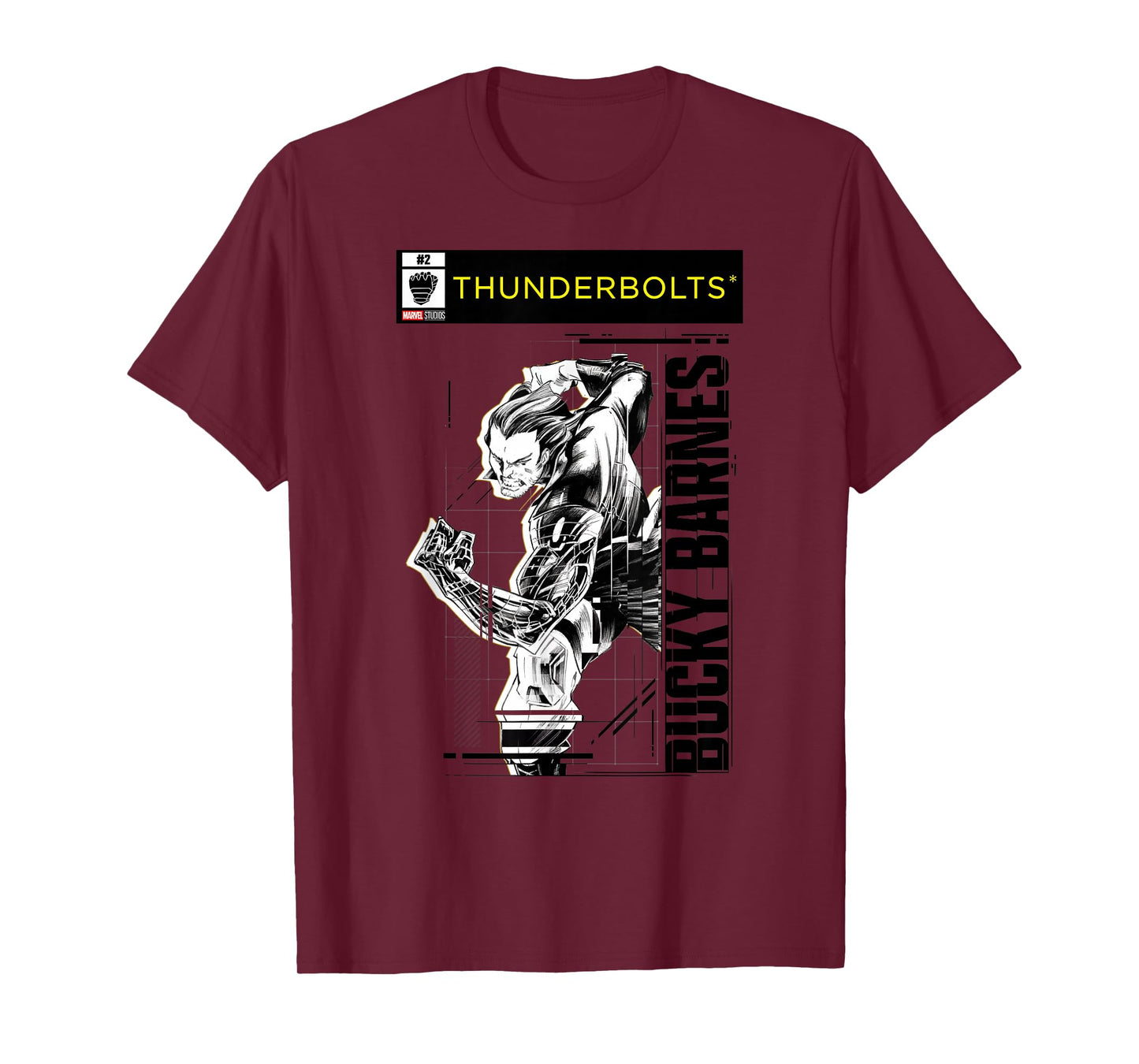 Marvel Studios Thunderbolts Bucky Barnes B&W Comic Cover #2 T-Shirt