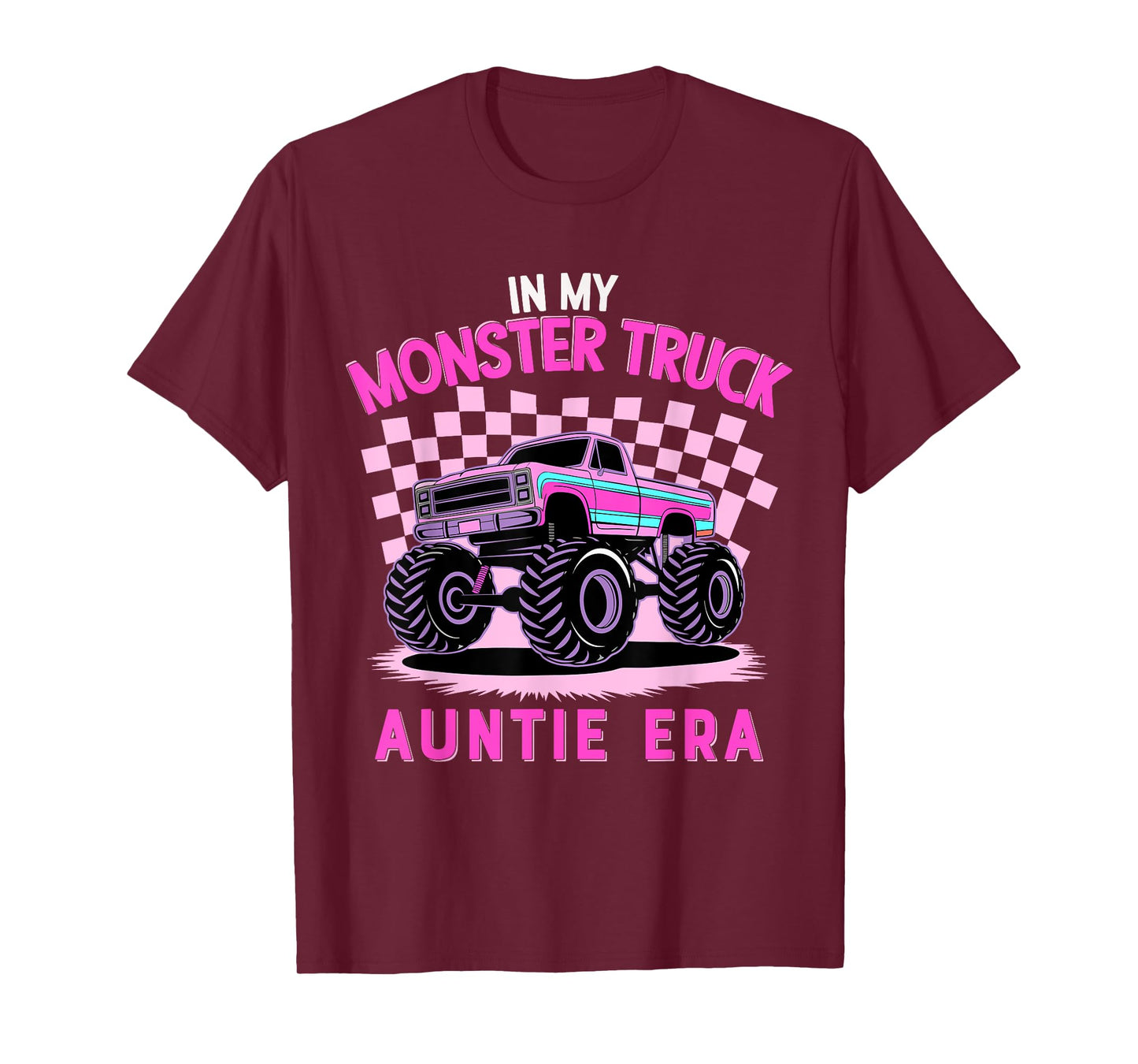 Groovy In My Monster Truck Auntie Era Monster Truck Aunt T-Shirt