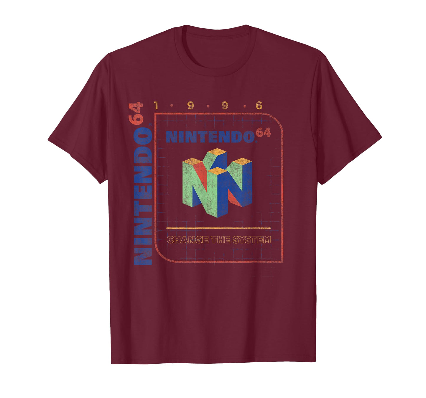 Nintendo 64 Change The System 1996 Vintage Retro Cube Logo T-Shirt