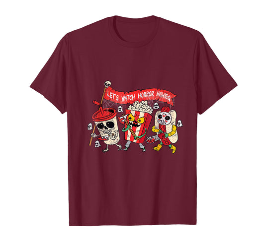 Retro Movie Concessions Let's Watch Horror Movies Halloween T-Shirt