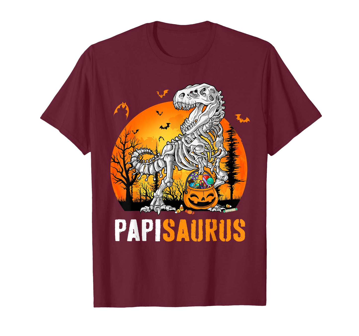 Papisaurus Dinosaur Skeleton Halloween Papi Saurus T-Shirt