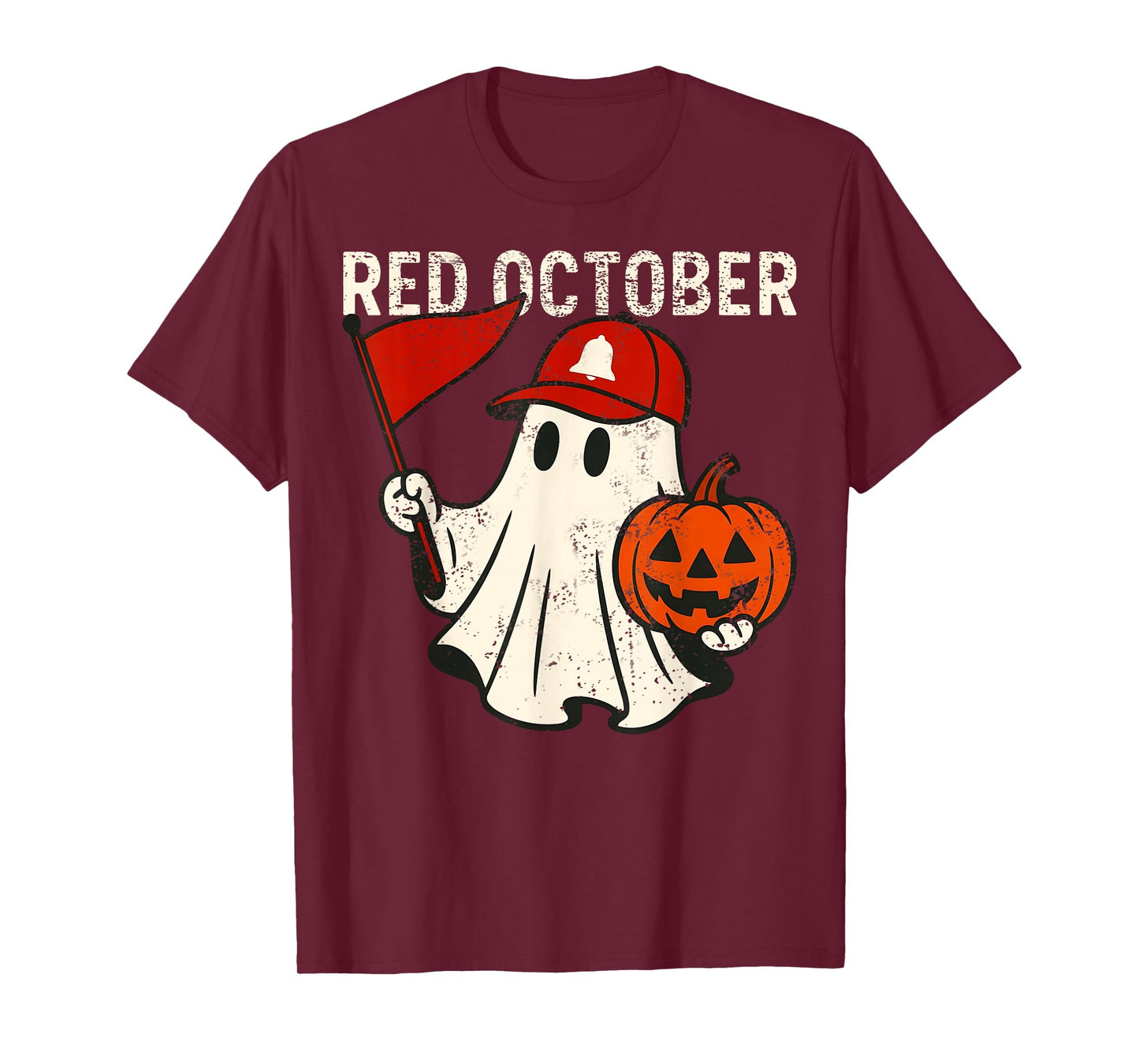 Retro Red October Name Ghost Pumpkin Gift for Men Women Kid T-Shirt