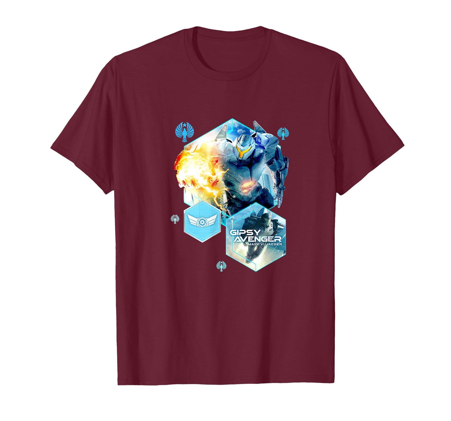 Pacific Rim Gipsy Avenger Flight T-Shirt - Black, Unisex-Adults, Short Sleeve, Small