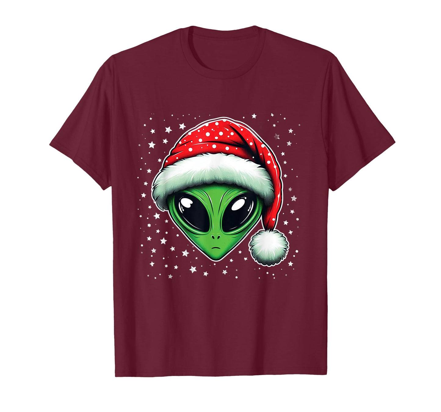 Christmas Alien Santa Hat Xmas Funny Alien Men Women T-Shirt