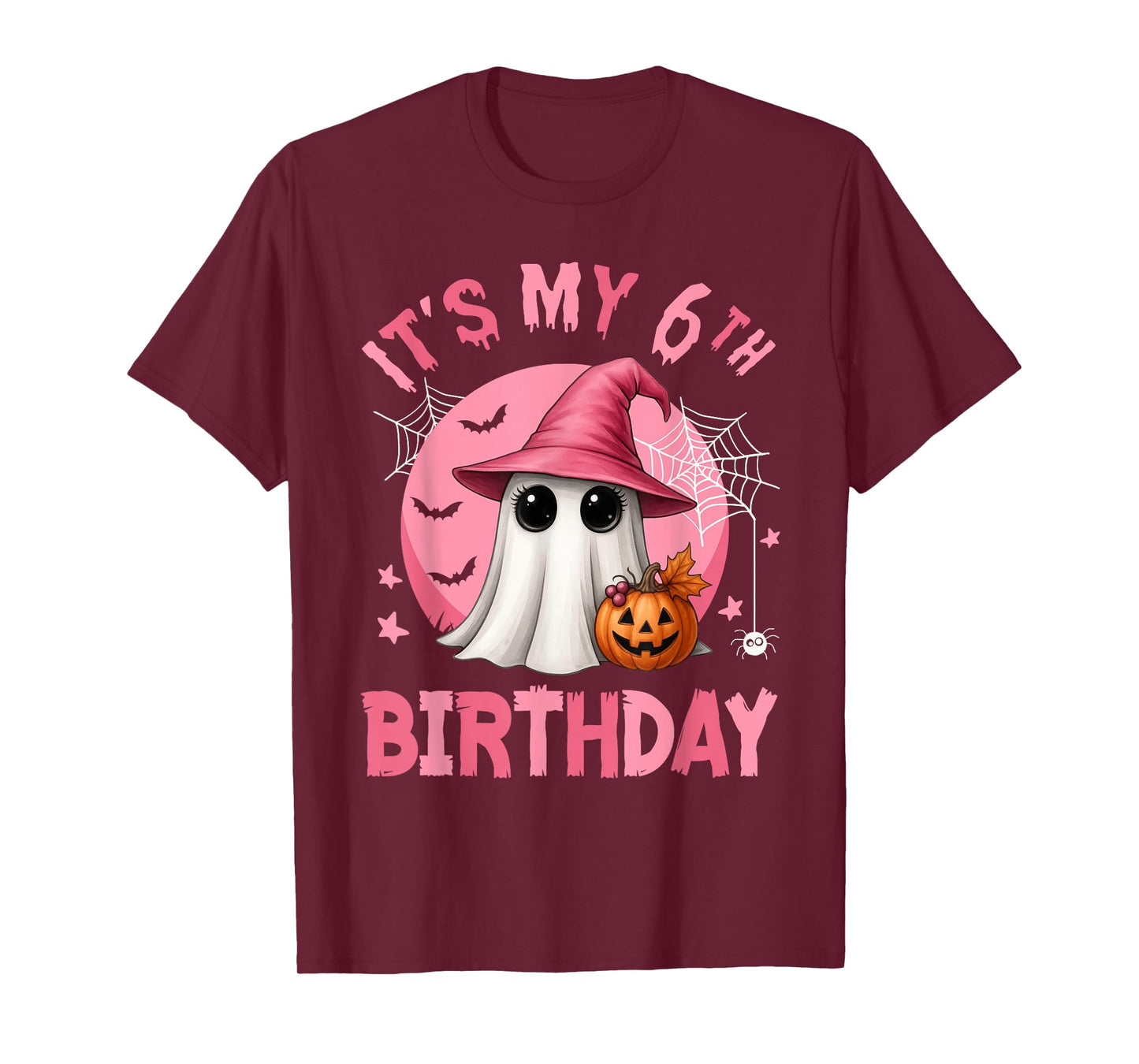 It's My 6th Birthday Ghoul Cute Ghost I'm 6 Years Old Kids T-Shirt