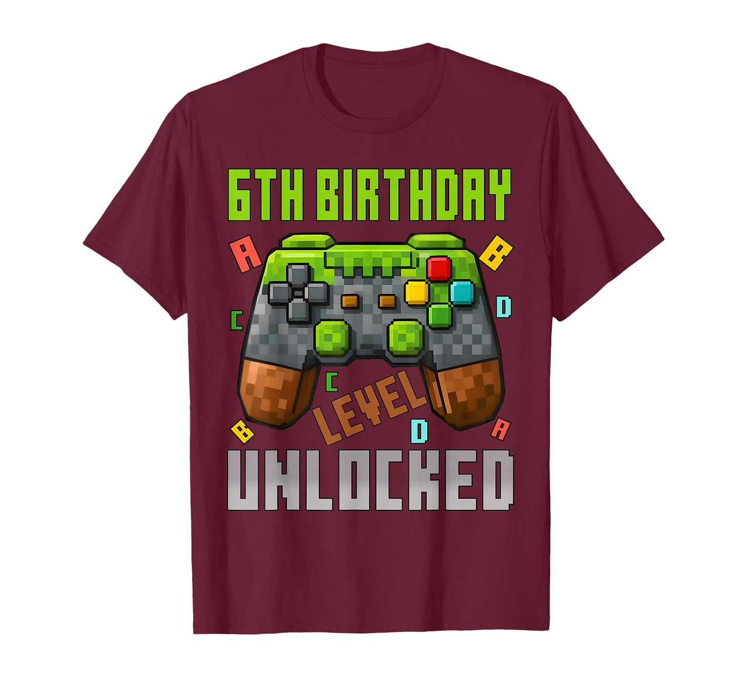 6th Birthday Boy Level 6 Unlocked Birthday Boy 6 Years Old T-Shirt