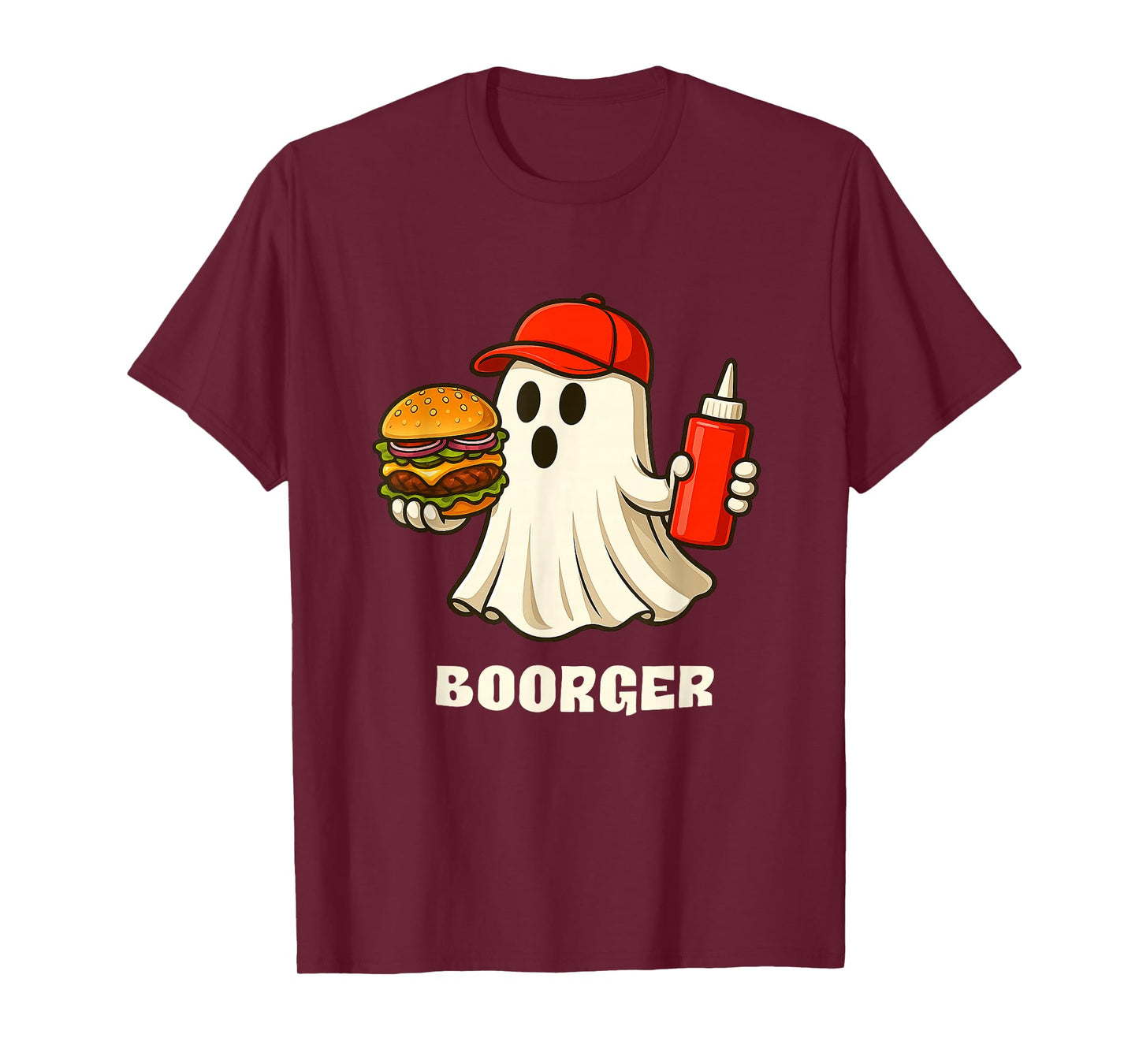 Boorger Halloween Ghost Foodie Halloween Burger Delivery Man T-Shirt