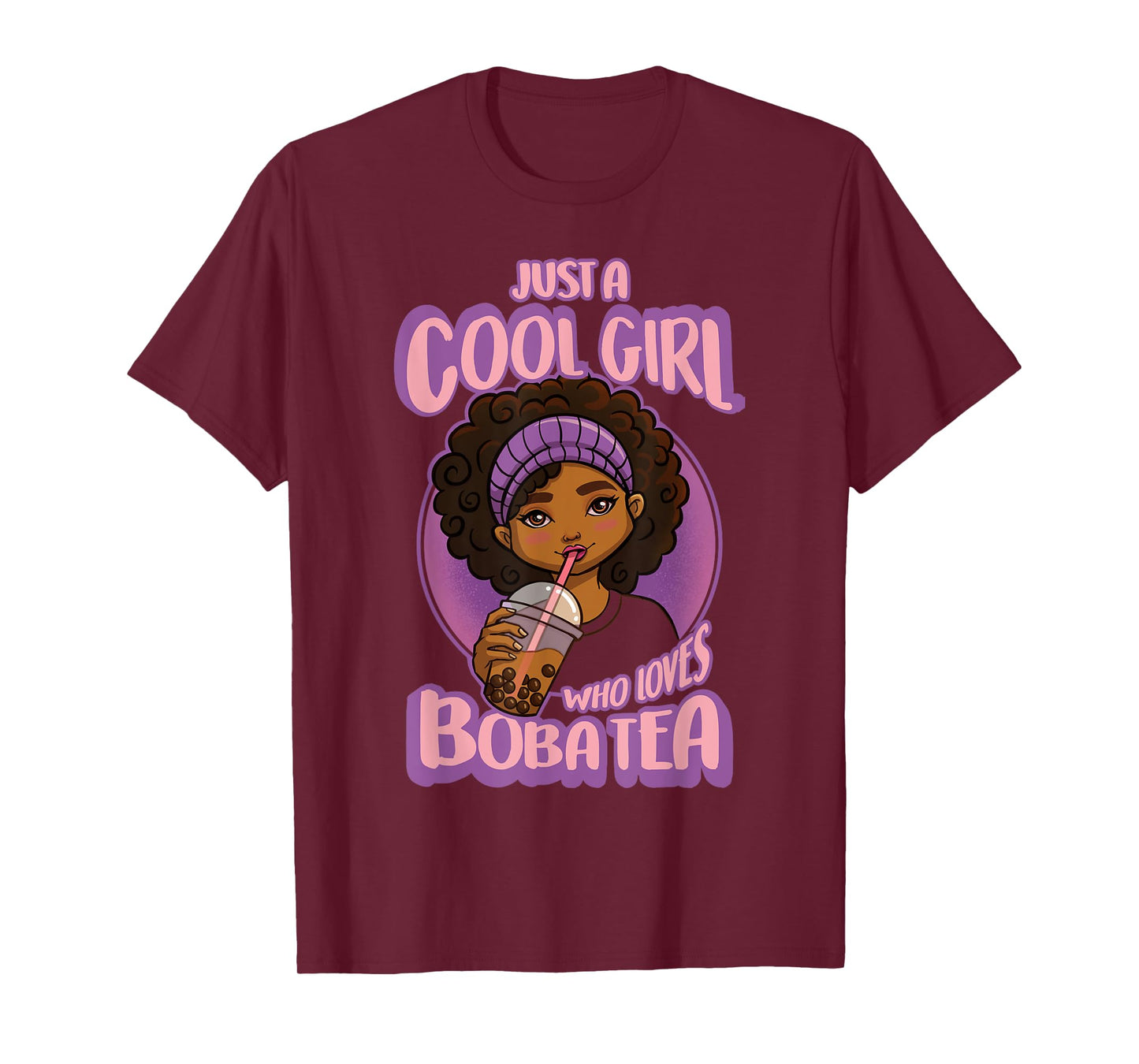 Kawaii Black Girl Anime Boba Tea T-Shirt