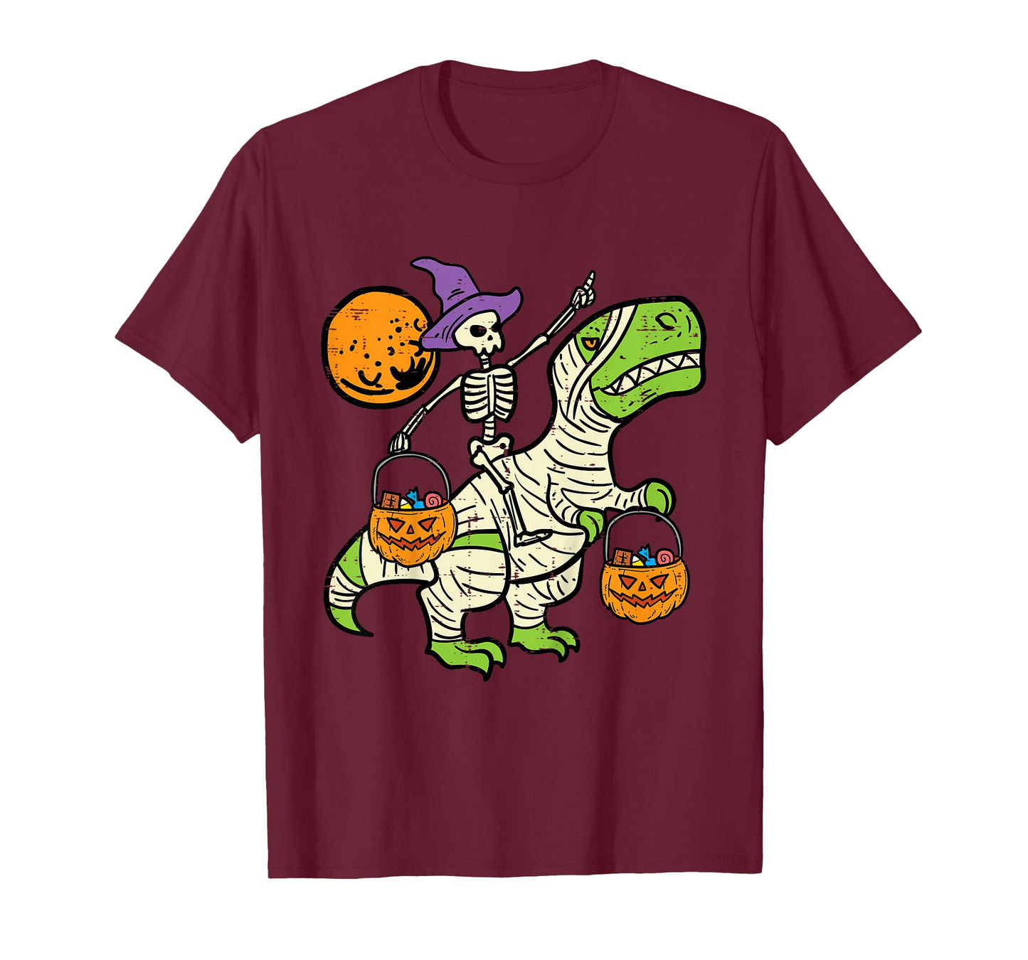 Kids Skeleton Dino Pumpkin Halloween Costume Toddler Boys Kids T-Shirt
