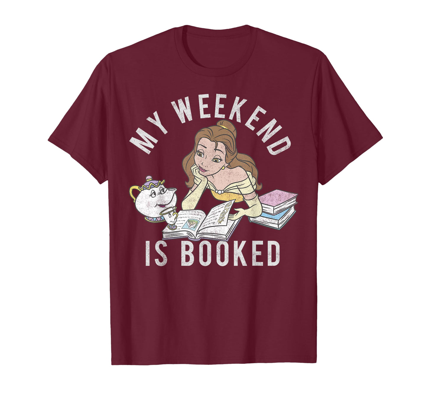 Disney Beauty And The Beast Belle My Weekend Is Booked Short Sleeve T-Shirt Small