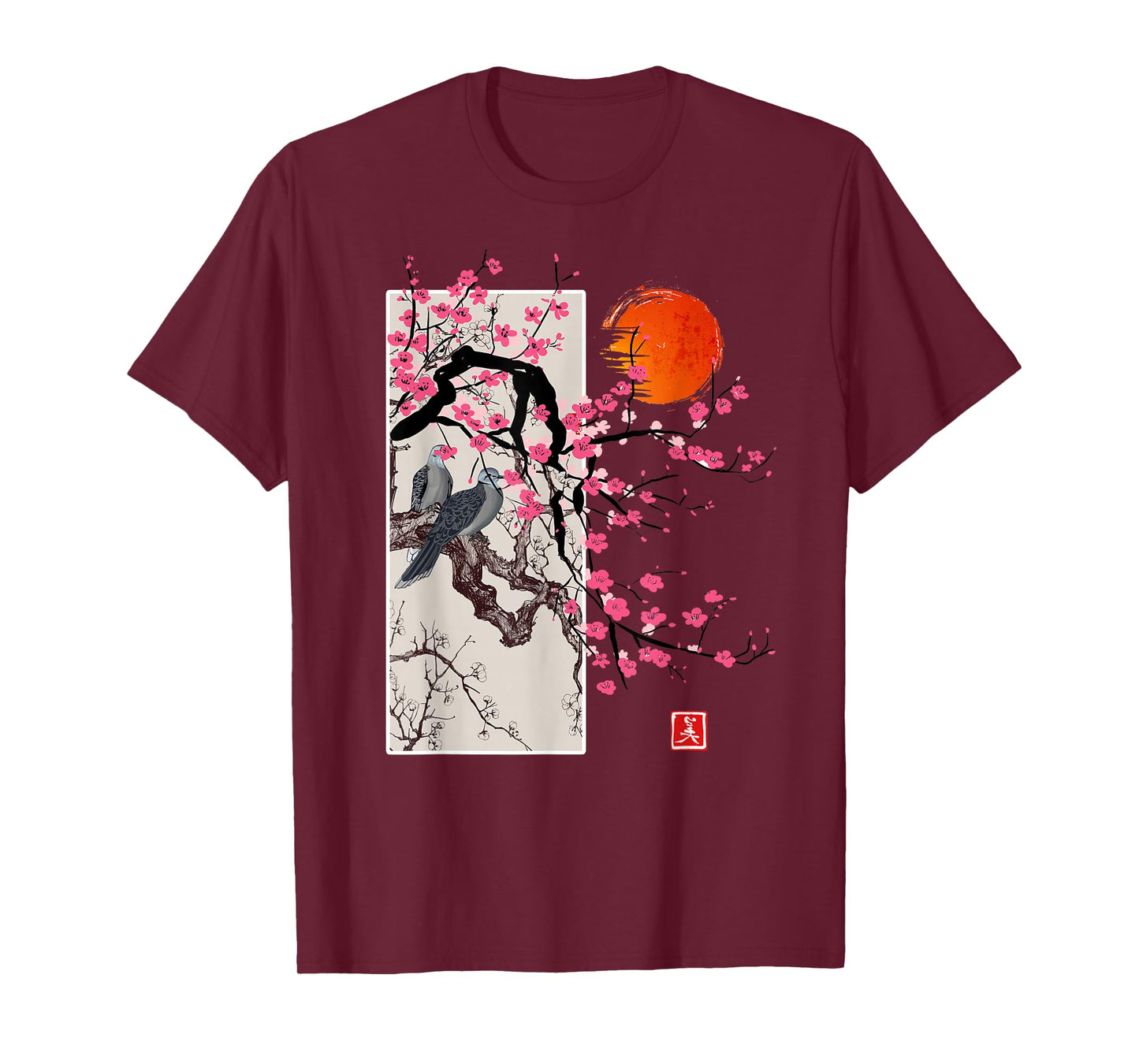 Vintage Sakura Blossom Japanese Cherry Scenery Gift Tee T-Shirt