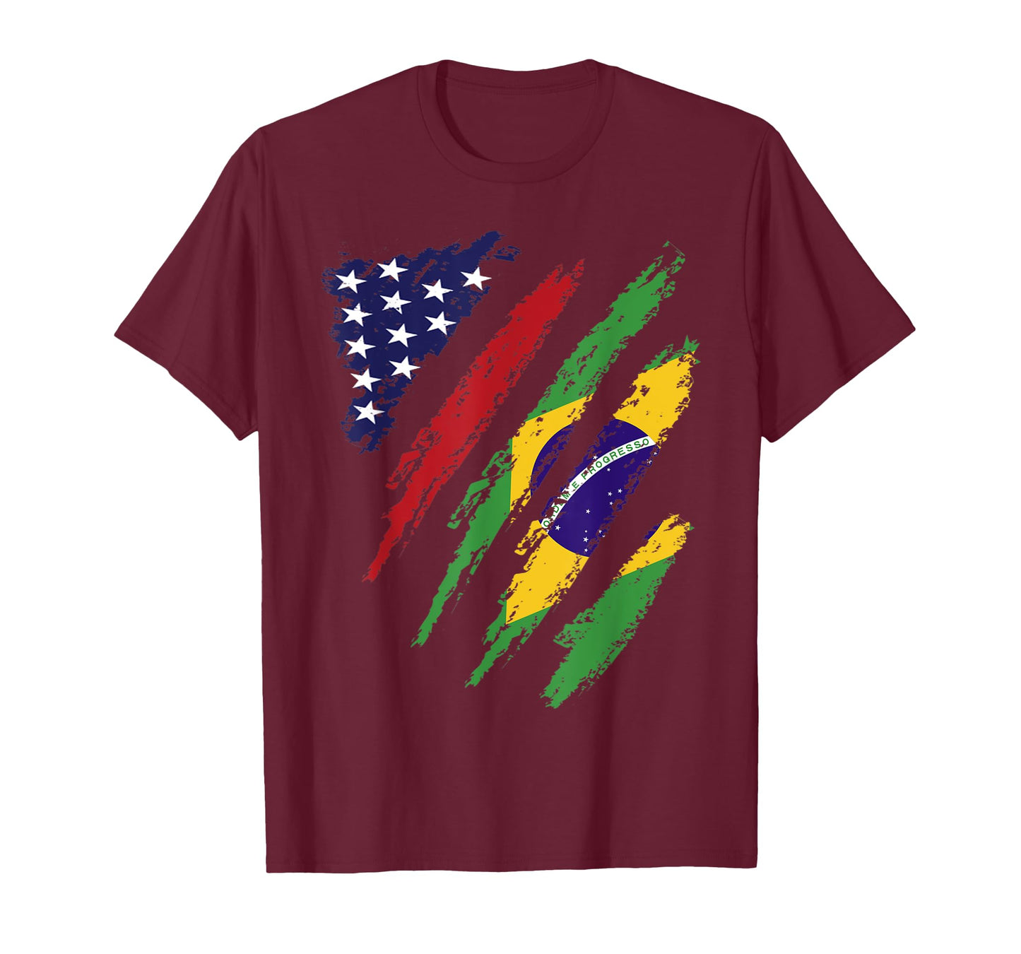 Brazil American Grown Flag USA Patriot Heritage Month T-Shirt