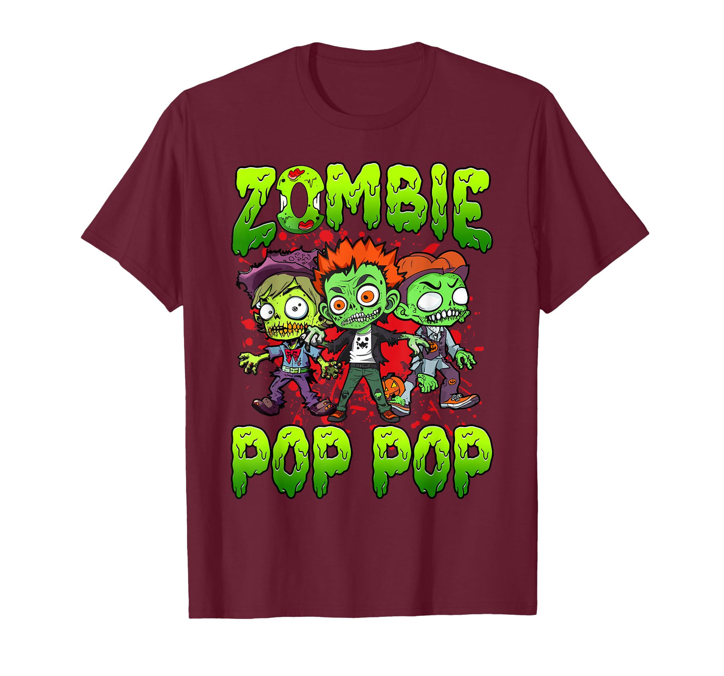Zombie Pop Pop Halloween Costume Family Matching T-Shirt