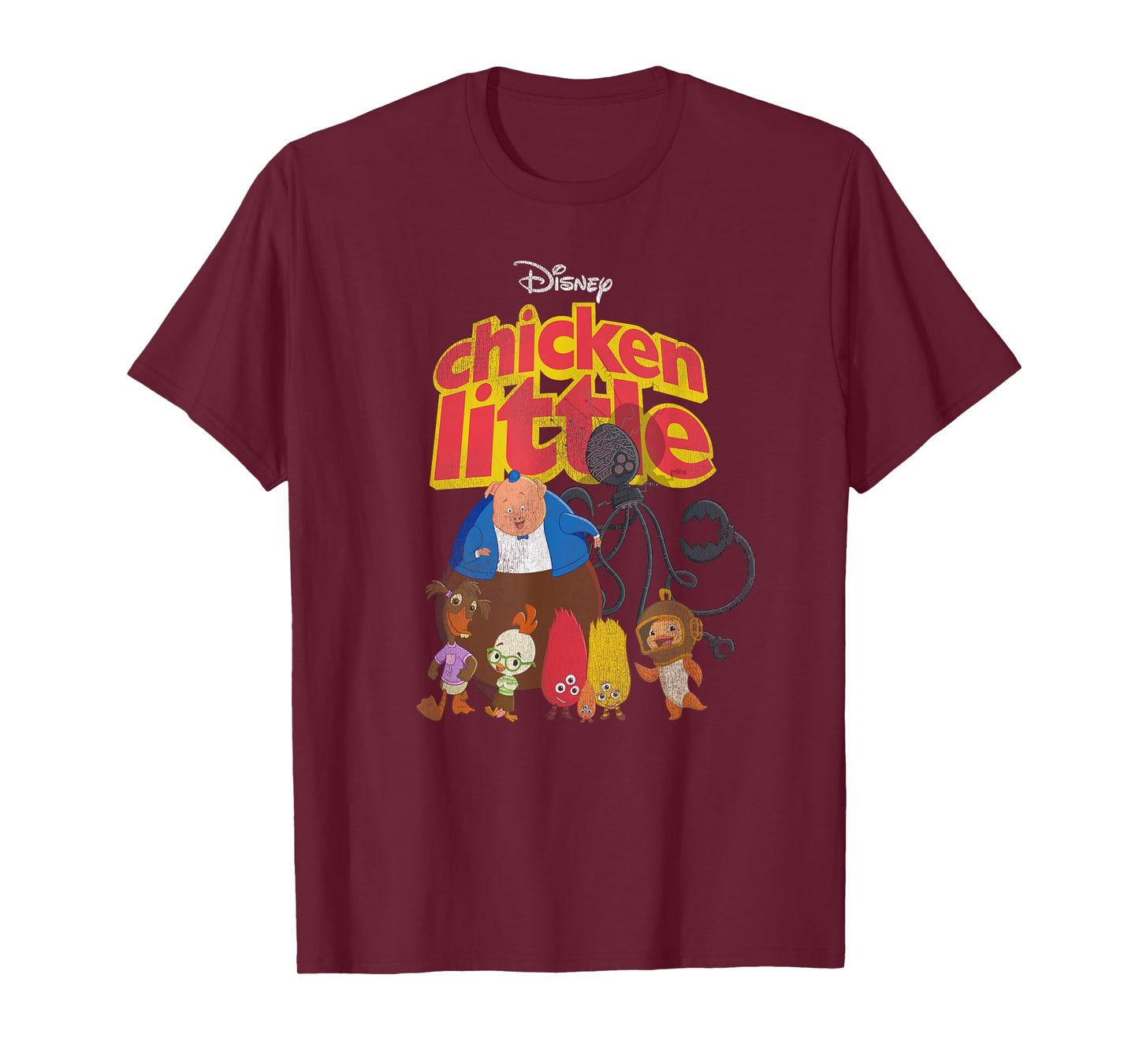 Disney Chicken Little Characters Retro T-Shirt Small