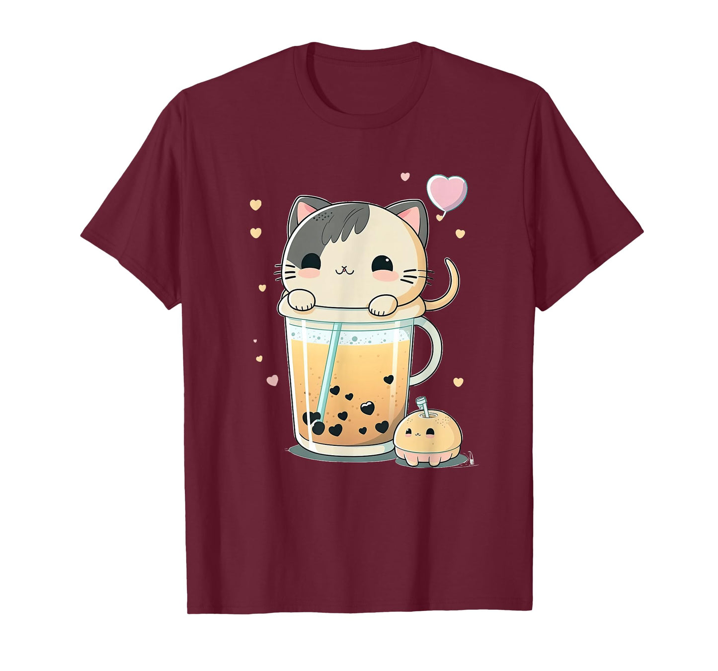 Cat Boba Tea Kawaii Kitty Bubble Tea Anime T-Shirt