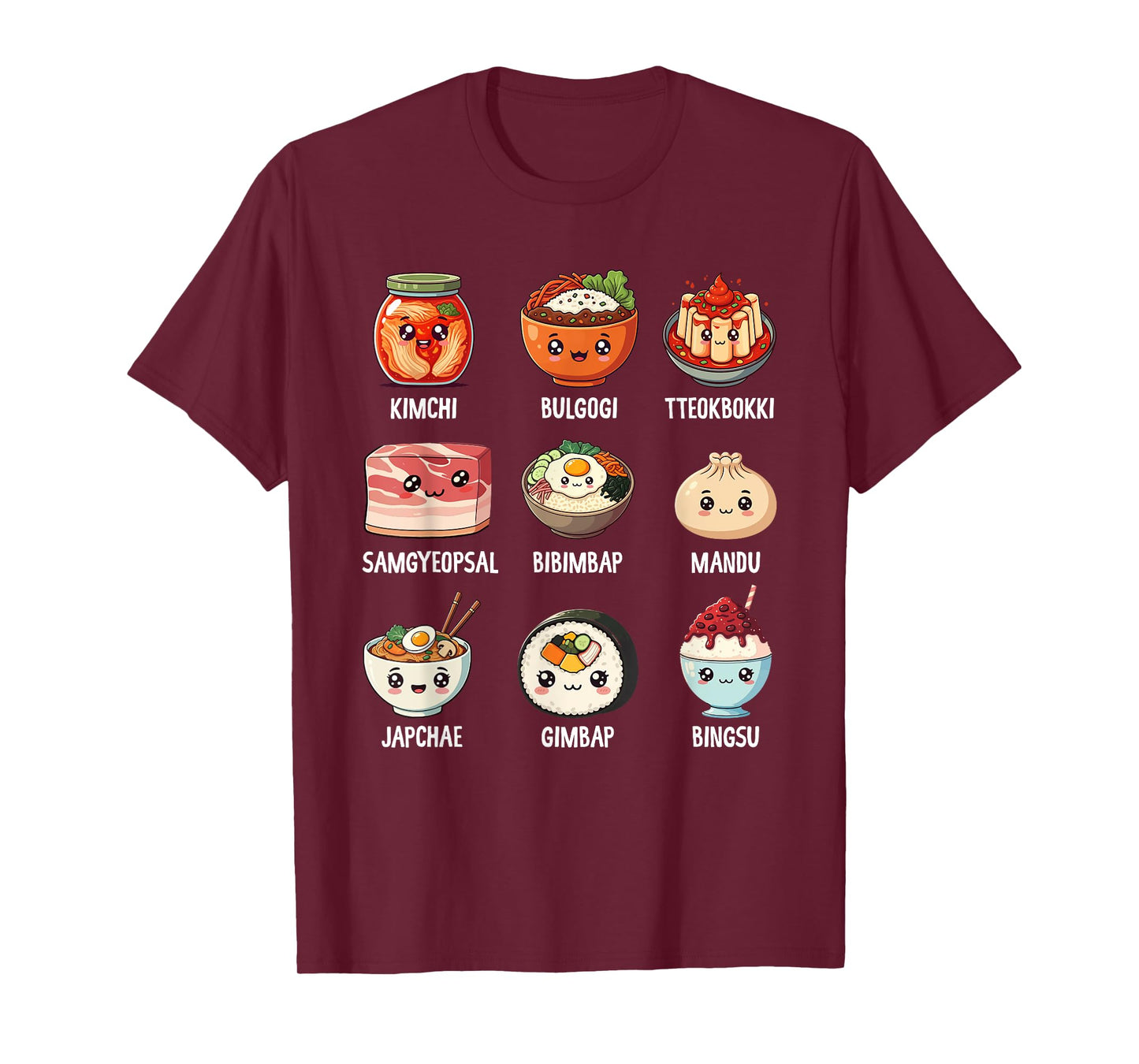 Cute Korean Food Kawaii Design for Food Lovers T-Shirt