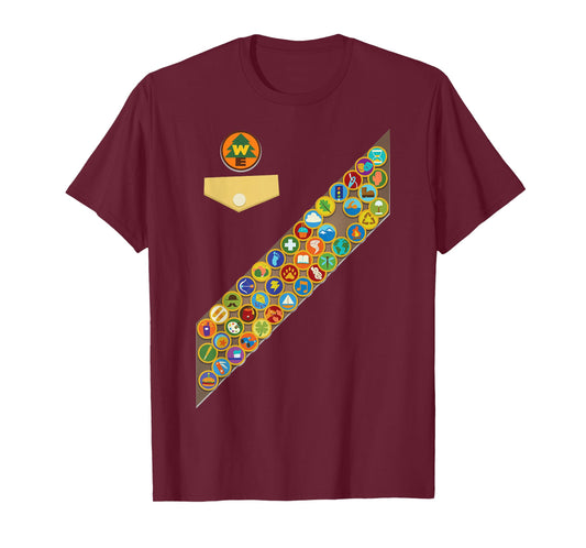 Disney Pixar Up Russell Badges Chest Patch Halloween T-Shirt Small