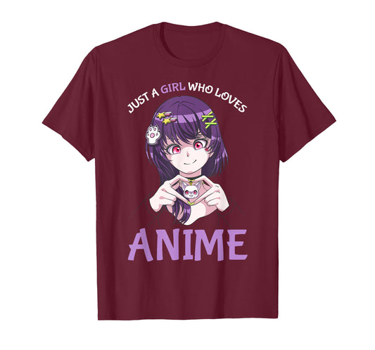 Just A Girl Who Loves Anime Teenage Girls Merch Stuff T-Shirt
