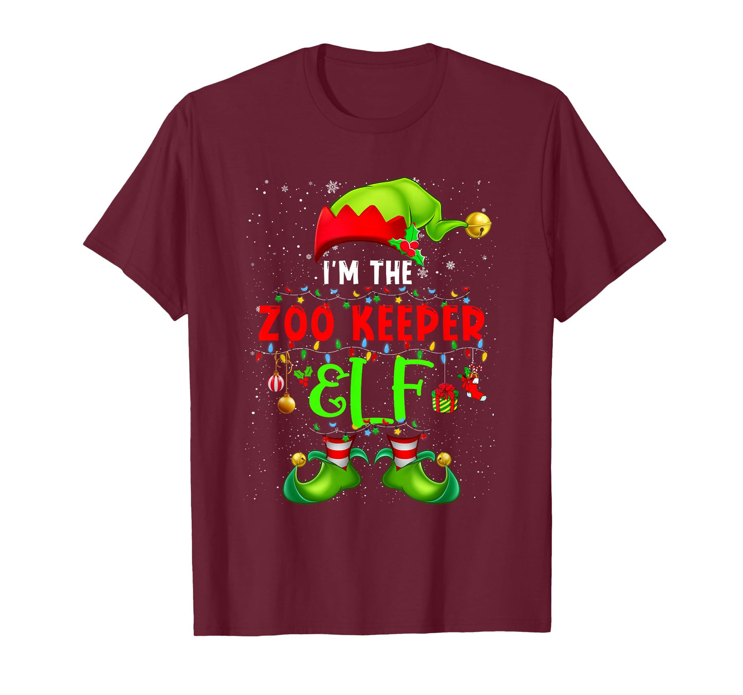 I'm The Zoo Keeper Elf Christmas Ornaments Costume Elf Lover T-Shirt
