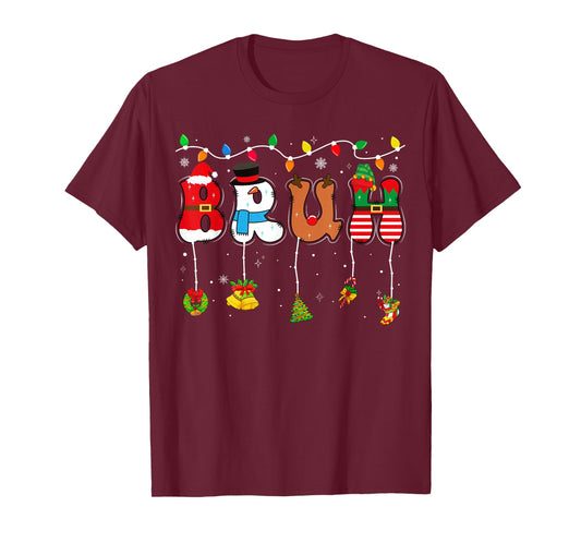 Bruh Funny Christmas Teens Boys Kids Xmas Pajamas T-Shirt