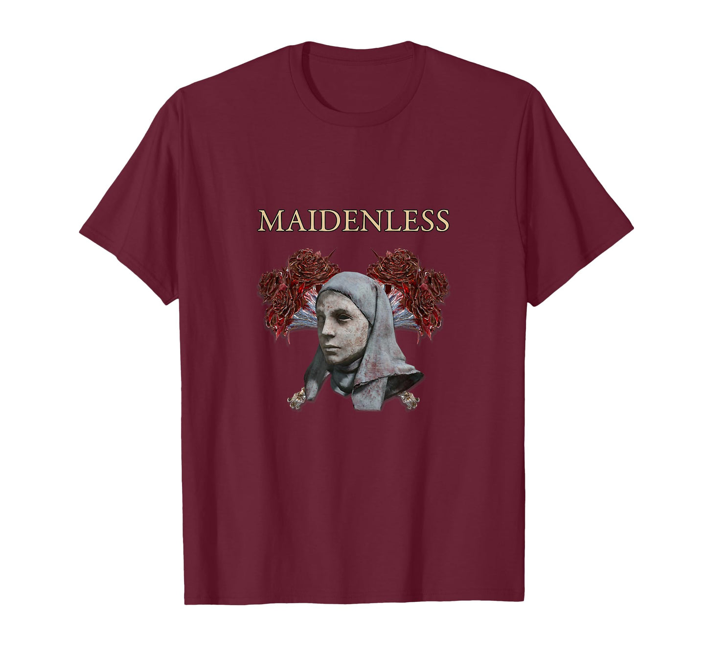 SoulsGang Maidenless Black Elden Ring Meme T-Shirt, Women's Classic Fit, Small, Short Sleeve