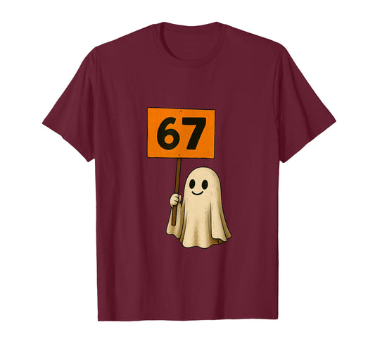 67 Cute Halloween Ghost Vintage Minimalist Design T-Shirt