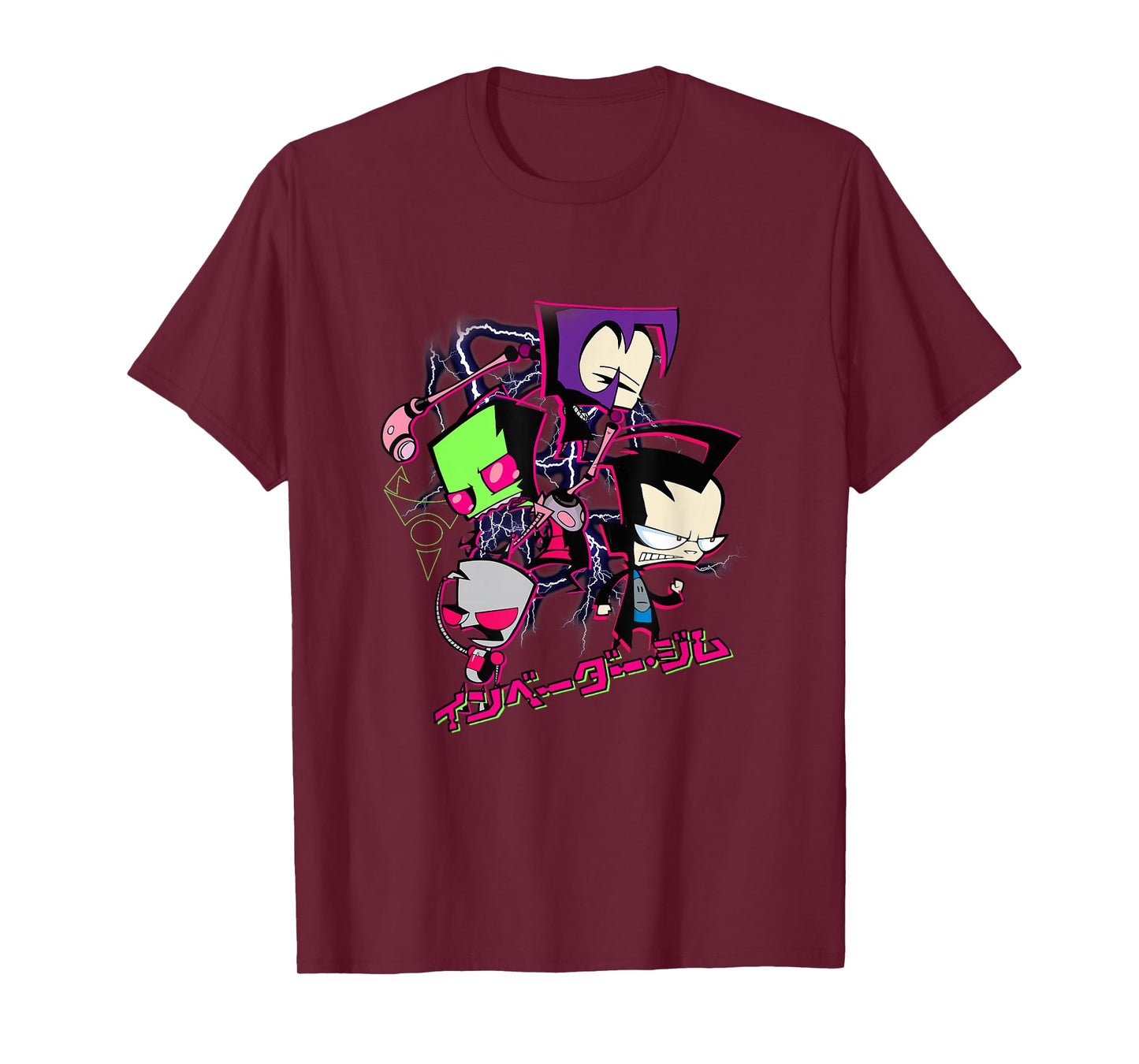 Invader Zim Lightning Storm Anime Characters Collage T-Shirt
