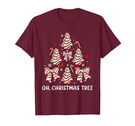 Oh Christmas Tree Cakes Debbie Becky Jen Cake Lovers Xmas T-Shirt