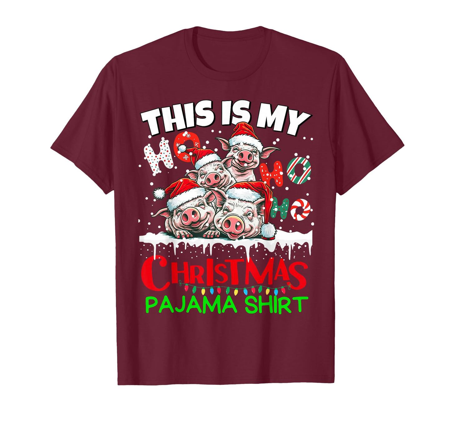 This is my Christmas Pajama shirt Pigs Santa for Kids T-Shirt
