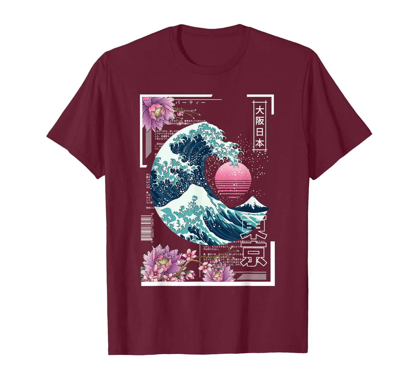 Vaporwave Synthwave 80's Japan Japanese Great Wave Tokyo 80s T-Shirt