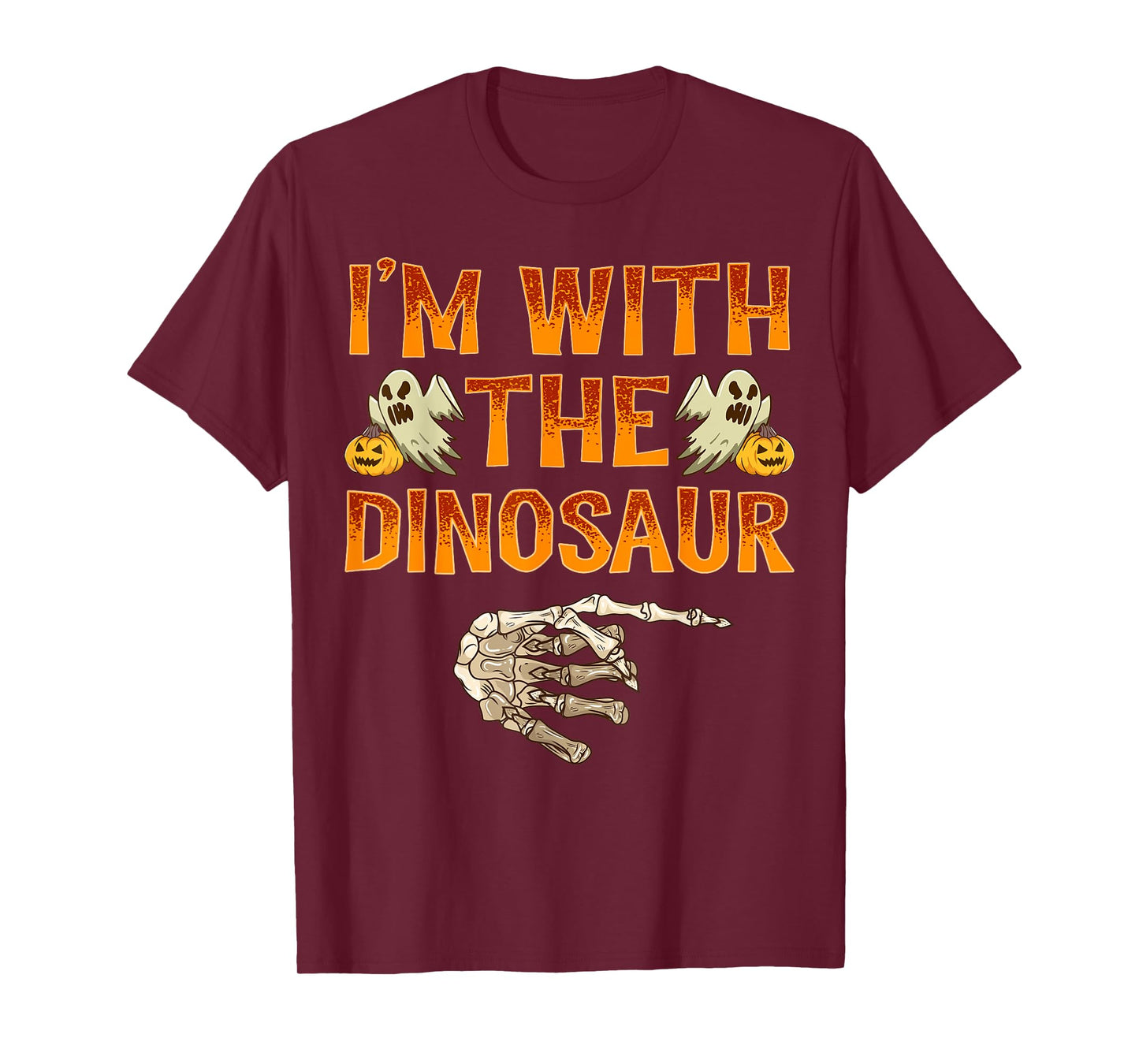 I'm With The Dinosaur Shirt Costume Funny Halloween Couple T-Shirt