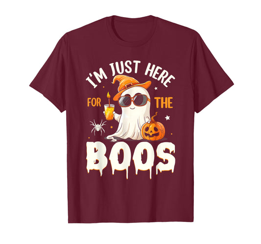 Funny Halloween Ghost Costume I'm Just Here For The Boos T-Shirt