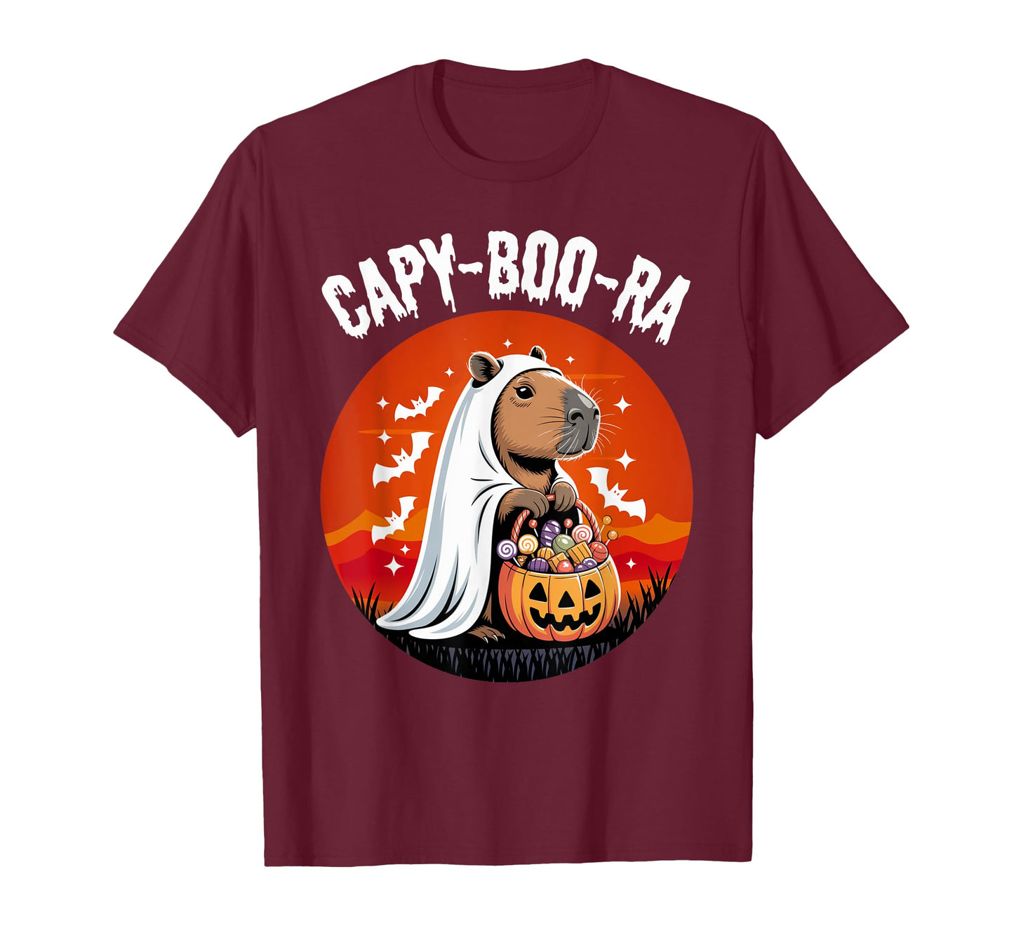 Capy-Boo-ra Ghost Capybara Halloween Costume Candy Gifts T-Shirt
