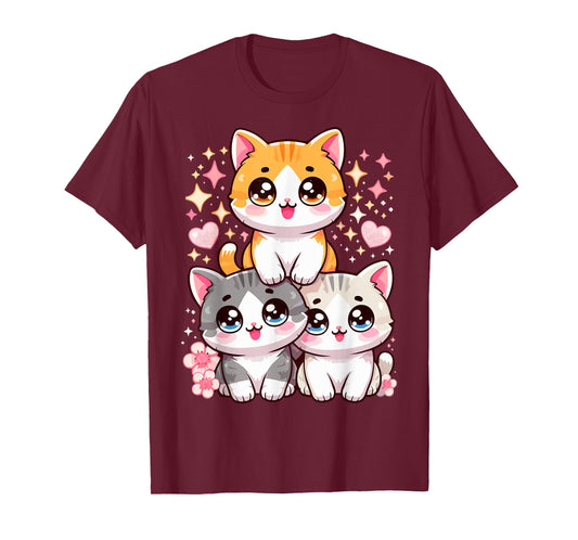 Cute Cats Anime Kawaii Kitty Cat T-Shirt