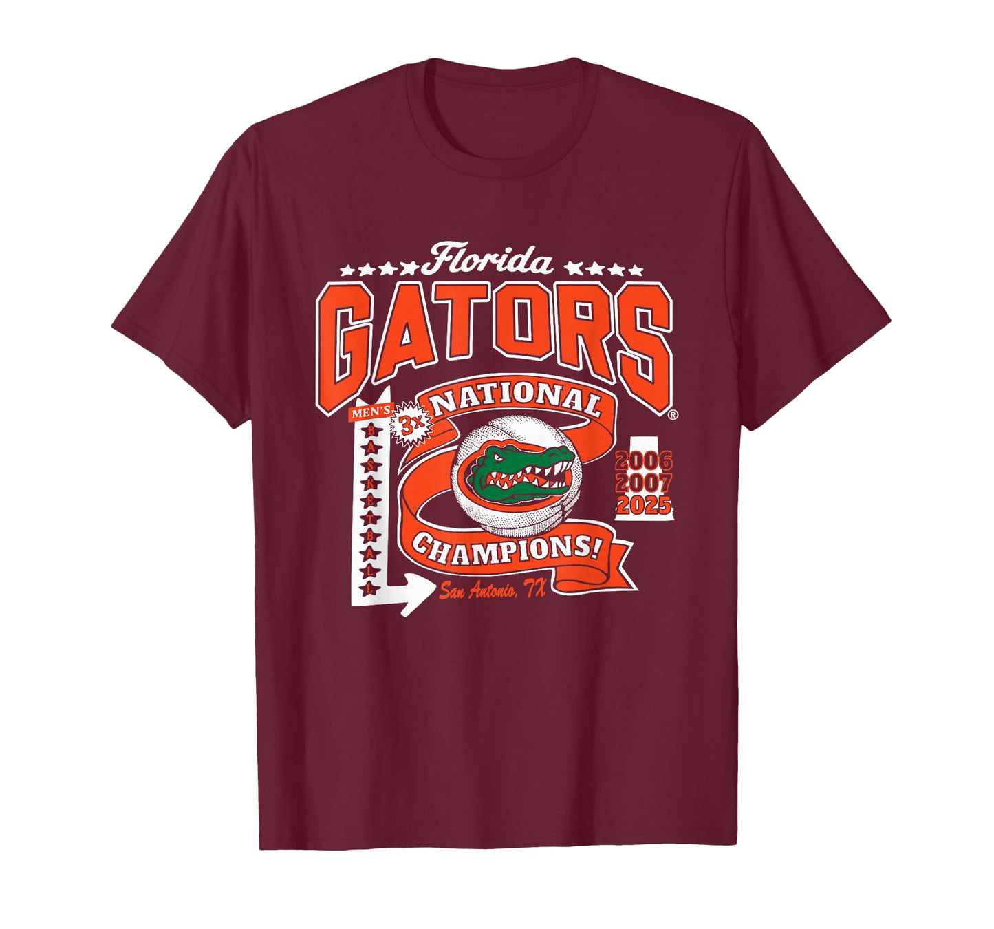 Florida Gators National Champs 2025 Men's Basketball Stars T-Shirt