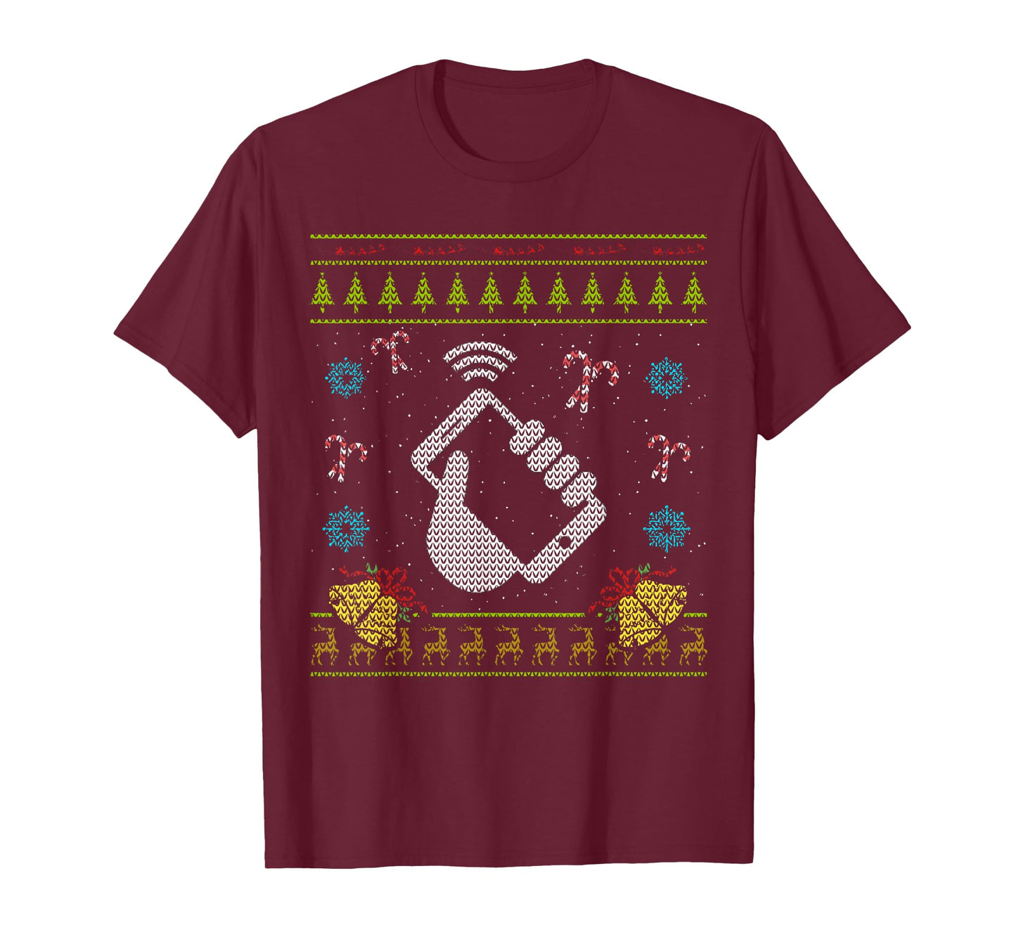 Phone Christmas Ugly Funny Cell Phone Mobile Phone Shirt T-Shirt