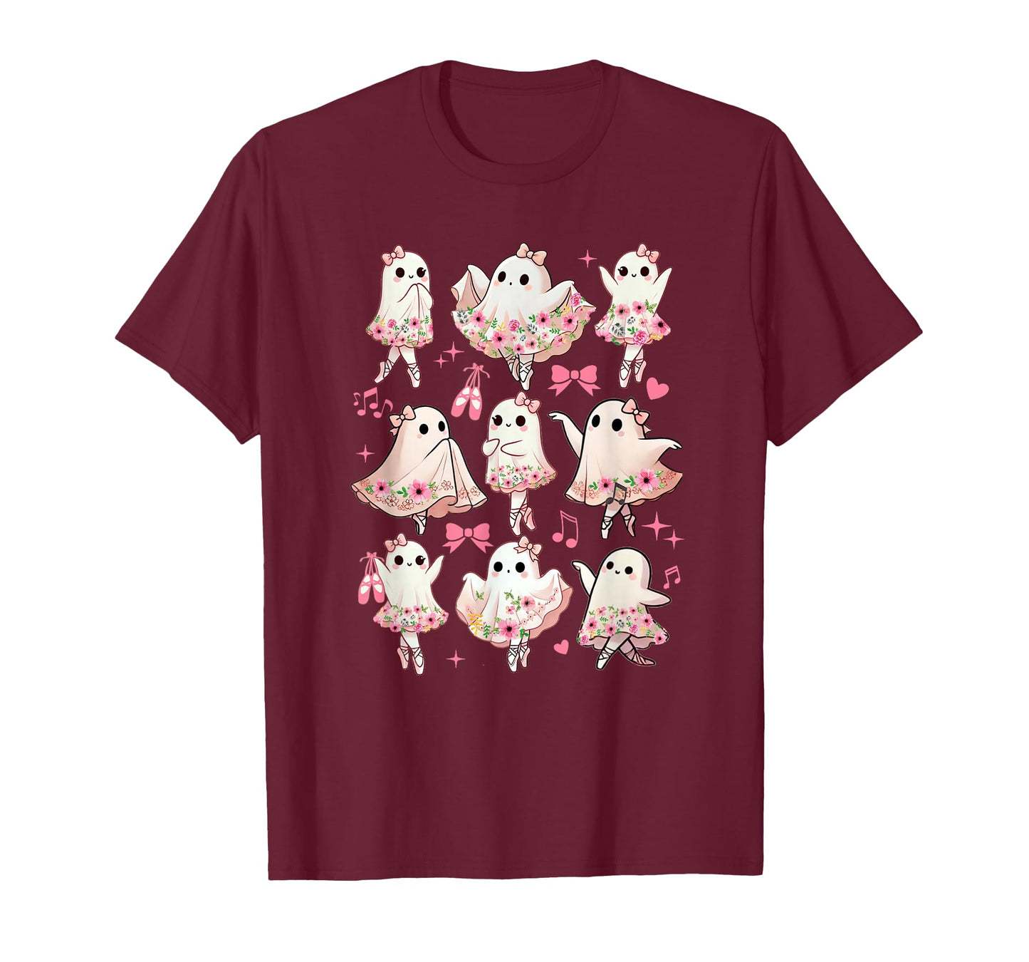 Ballet Ghost Ballet Dancer Spooky Dance Halloween Teacher T-Shirt