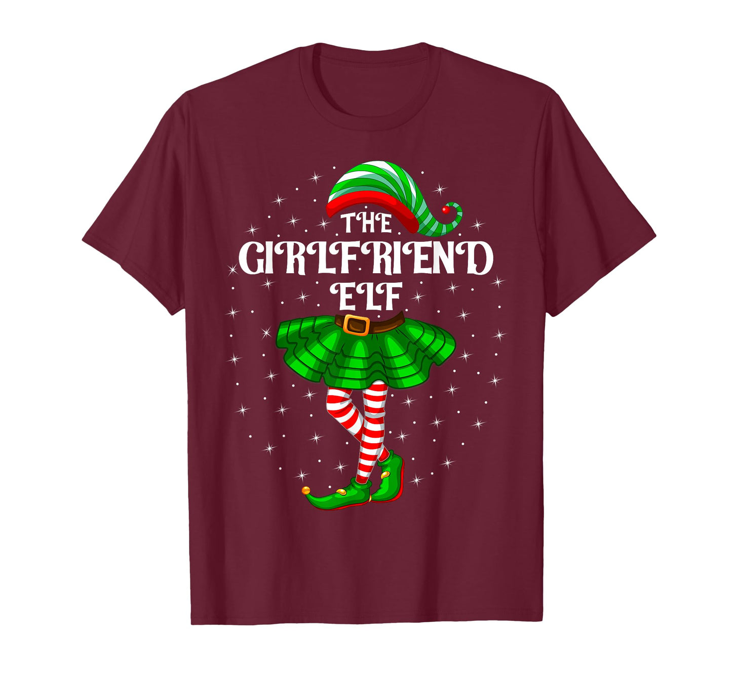 Girlfriend Elf Christmas Family Matching Xmas Couples Girl T-Shirt