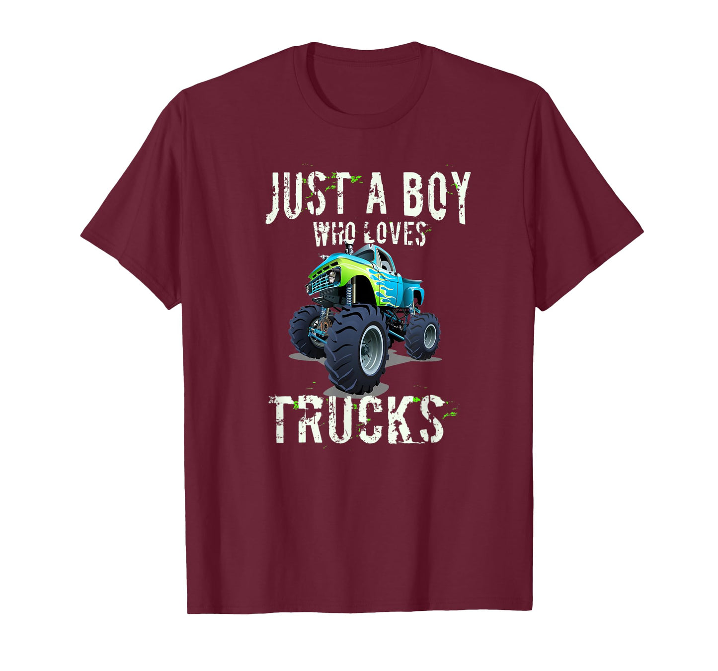 Kids Monster Truck T Shirt Gift Just a Boy Who Loves Trucks