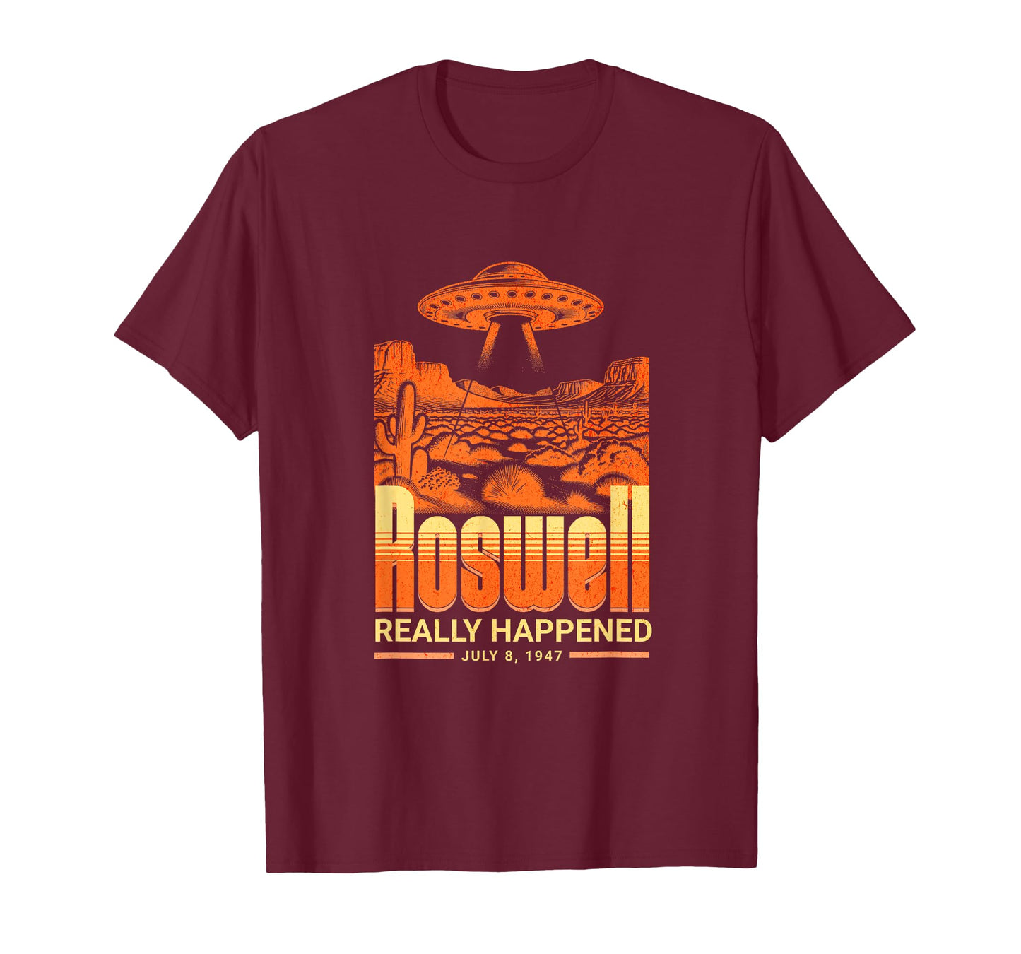 Roswell Really Happened July 8 1947 Funny Alien UFO T-Shirt